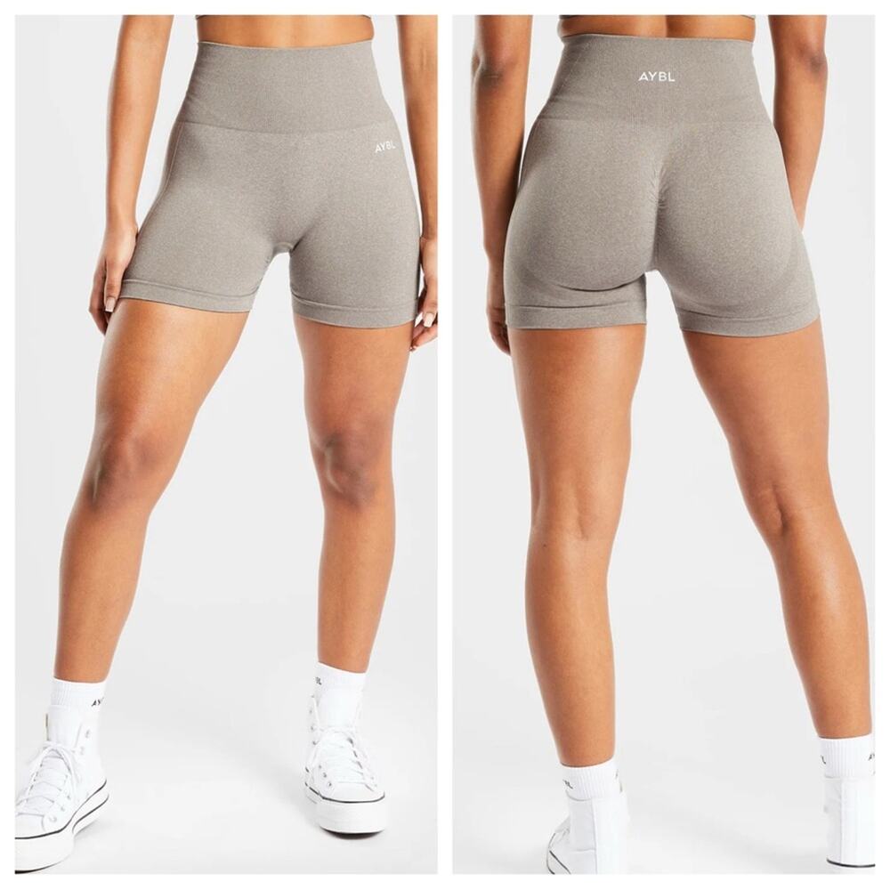 AYBL Empower Seamless Shorts in Light Gray 7” - Size XS
